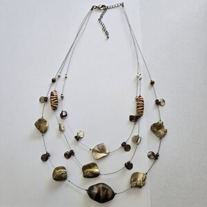 Vintage Kinetic memory wire necklace choker Keshi Coin Pearls Mermaid Beachy Y2k